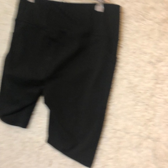 Womens Biker Shorts Plus Size 2XL Black Athleisure High Waist Pockets Work out - Picture 4 of 8
